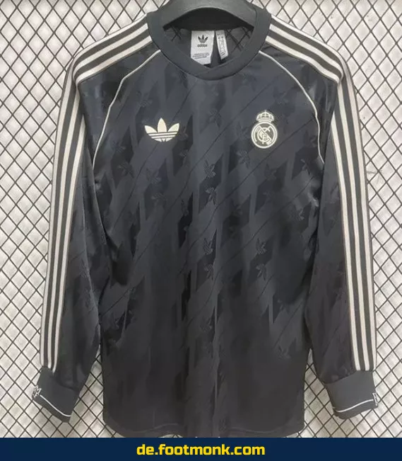 Real Madrid Langarm-Trikot 2024/2025 – Authentisches Herren-Fußballtrikot in Schwarz | Nike/Adidas | Personalisierbar mit Nummer & Name | Günstig online kaufen