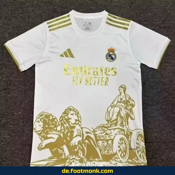 Real Madrid Trikot 2025/2026 – Offizielles Heimtrikot mit goldigem Logo | Herren, Damen & Kinder | Authentisches Fußballtrikot | Nike/Adidas | Personalisierbar