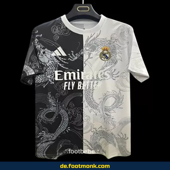 Real Madrid Heimtrikot 2025/2026 Dragon – Weiß/Schwarz | Authentisches Fußballtrikot | Herren/Damen/Kinder | Nike/Adidas | Personalisierbar | Bundesliga & WM Trikots | Günstig online kaufen