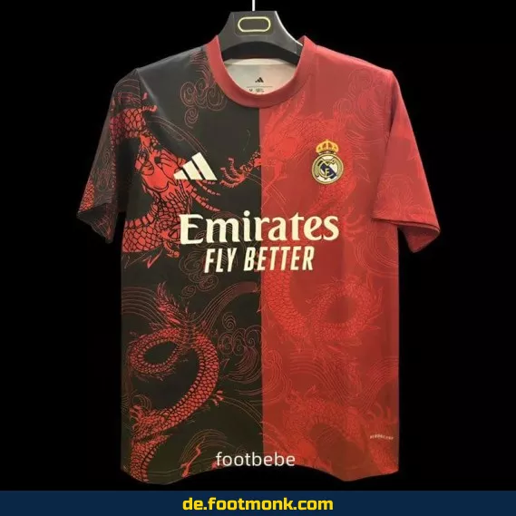 Real Madrid Trikot 2025/2026 Dragon – Rot & Schwarz | Authentisches Fußballtrikot | Herren, Damen & Kinder | Nike/Adidas | Personalisierbar | Günstig online kaufen