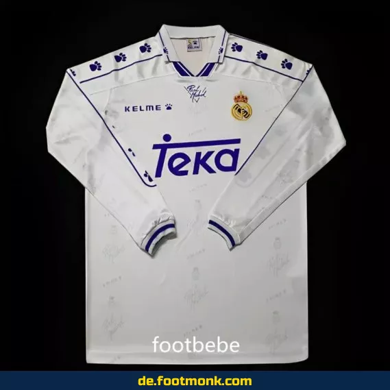 Real Madrid Vintage Trikot 1995/96 Heim Herren Langarm – Authentisches Retro Fußballtrikot