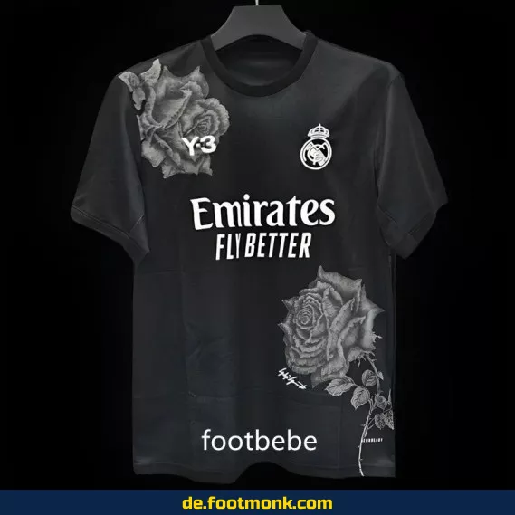 Real Madrid Y3 Fußballtrikot 2024/2025 Herren - Authentisches schwarzes Vereinstrikot | Nike/Adidas Alternative | Personalisierbar mit Nummer & Name
