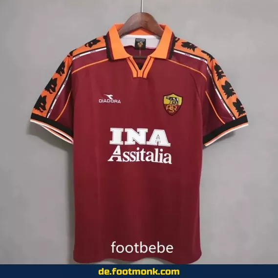 Vintage AS Roma Heimtrikot 1998/99 – Authentisches Retro-Fußballtrikot – Herren/Damen/Kinder – Limitierte Kollektion