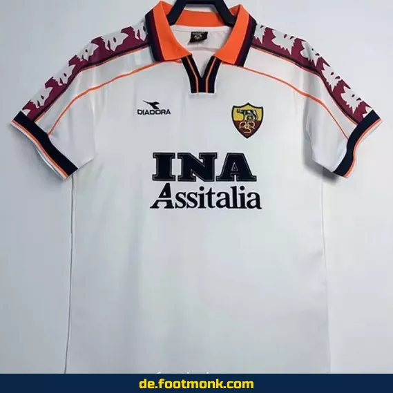 Vintage Fußballtrikot AS Rom 1998/99 Exterieur – Retro Trikot Herren/Damen/Kinder – Authentisches Vereinstrikot
