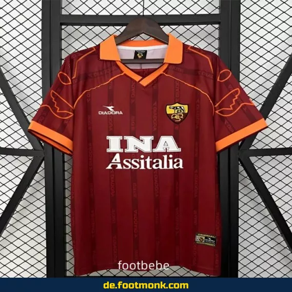 Vintage Fußballtrikot AS Rom Heim 1999/2000 – Retro Vereinstrikot Herren/Damen/Kinder