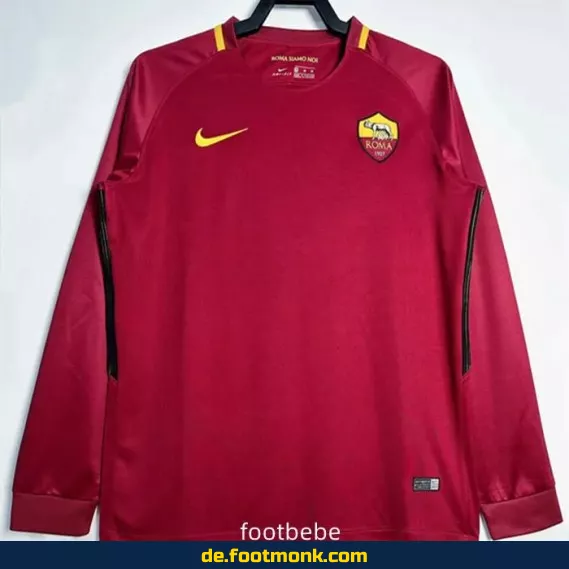 Vintage AS Roma Heimtrikot 2017/2018 Herren – Retro Fußballtrikot Langarm – Authentisches Vereinstrikot