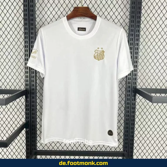 Authentisches Santos Pelé 1000 Tore Trikot Weiß – Retro Fußballtrikot Herren