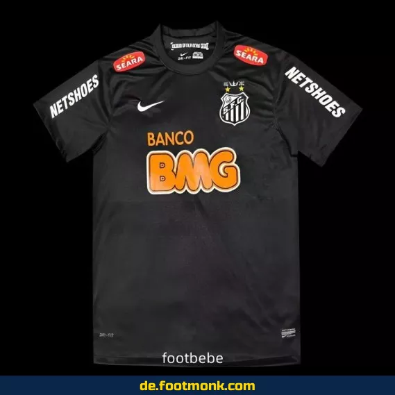 Vintage Fußballtrikot Santos 2011 schwarz – Retro Vereinstrikot Herren/Damen
