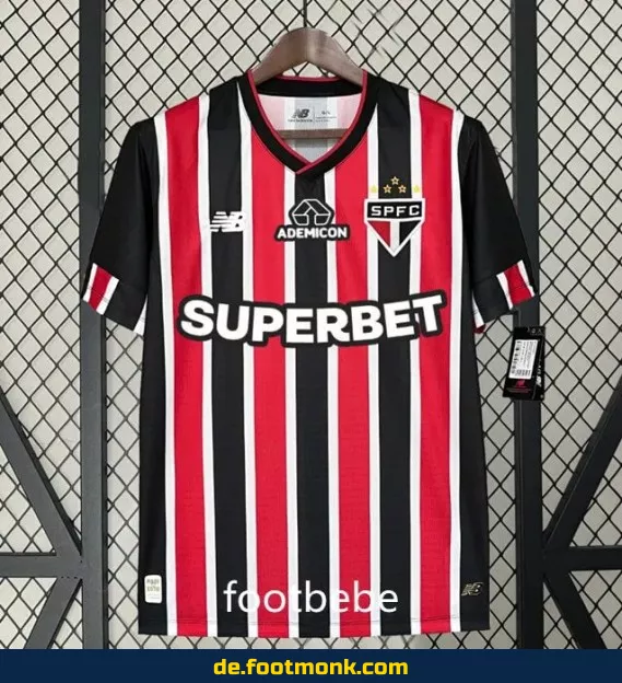Fußballtrikot São Paulo 2024/2025 Auswärts mit Sponsoring – Authentisches Vereinstrikot | Herren, Damen & Kinder