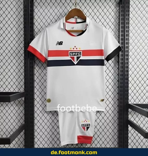 Fußballtrikot Kinder São Paulo Heim 2024/2025 weiß – Günstige Fussballtrikots online kaufen