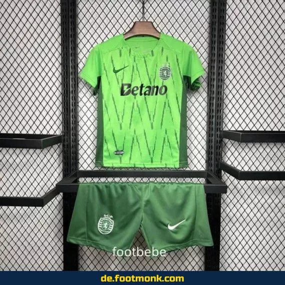 Sporting CP Kinder Fußballtrikot 2024/2025 – Grünes Vereinstrikot | Günstige Fussballtrikots für Kinder | Authentisches Fußballtrikot