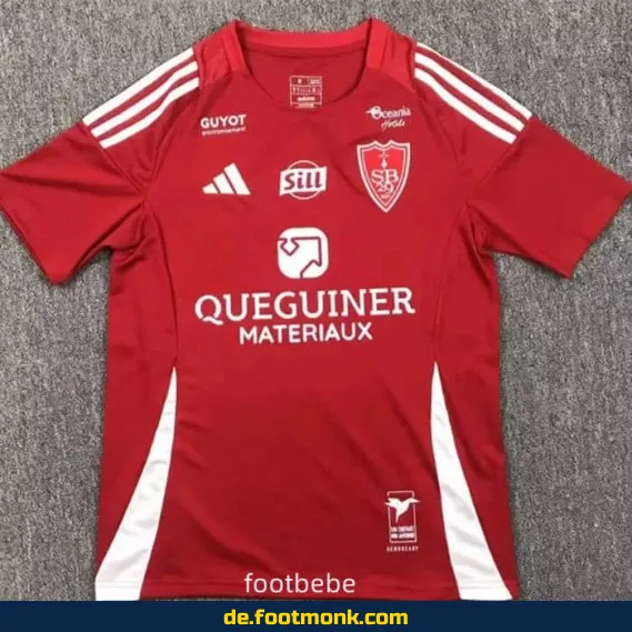 Stade Brestois 29 Heimtrikot 2024/2025 rot – Offizielles Fußballtrikot für Herren | Authentisches Vereinstrikot | Fussballtrikots günstig online kaufen