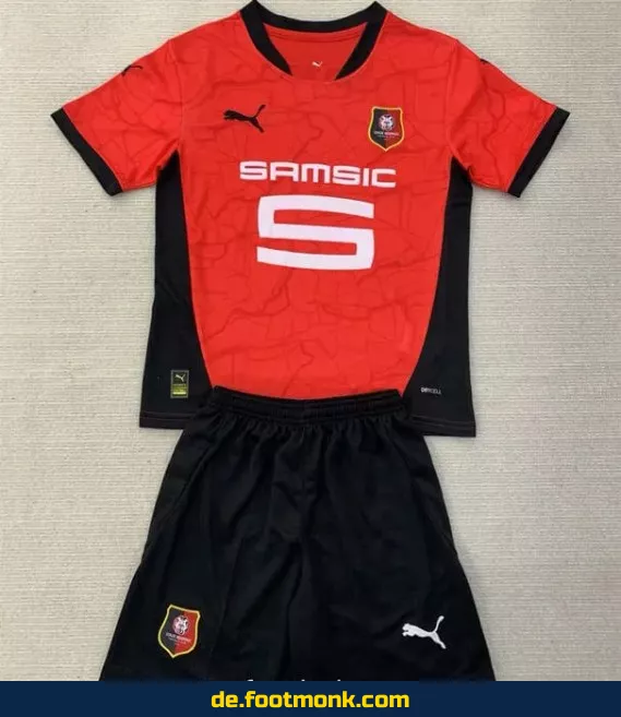 Stade Rennes Heimtrikot 2024/2025 für Kinder – Rot | Günstige Fußballtrikots online kaufen | Authentische Vereinstrikots | Fussballtrikots für Kinder