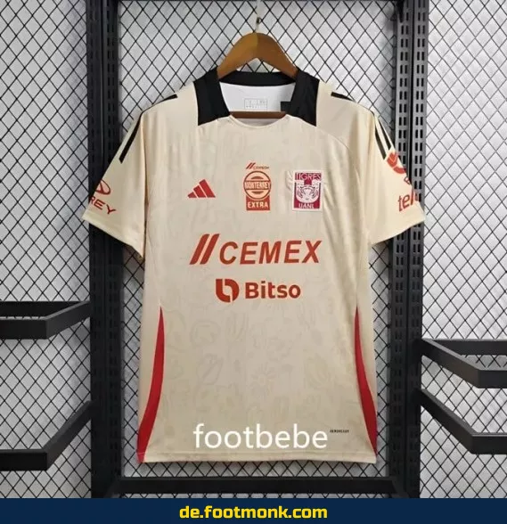 Authentisches Tigres UANL Heimtrikot 2024/2025 – Weiß gebrochen | Fußballtrikot Herren/Damen/Kinder | Vereinstrikot | Fussballtrikots günstig kaufen