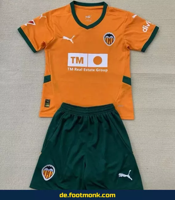 Valencia Kinder Fußballtrikot 2024/2025 Drittfarbe Orange – Günstige Fussballtrikots für Kinder online kaufen