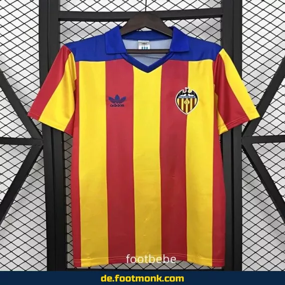 Valencia Vintage Fußballtrikot 1980-1982 Heim – Retro Vereinstrikot Herren/Damen/Kinder – Authentisches Fussballtrikot