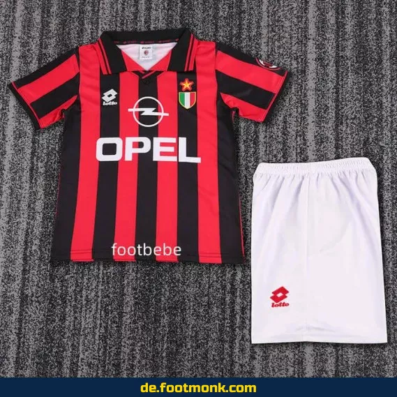 AC Milan Vintage Kinder Fußballtrikot 1996/97 Heim – Retro Vereinstrikot für Jungen & Mädchen – Authentisches Fussballtrikot günstig kaufen