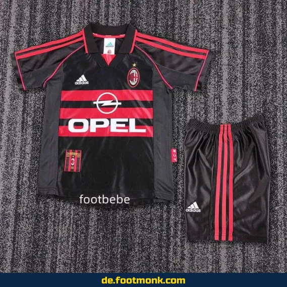 AC Milan Retro Trikot Kinder 1998/99 – Vintage Fußballtrikot, Günstige Vereinstrikots, Authentisches Nachhaltiges Fussballtrikot