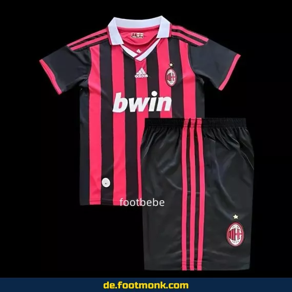 AC Milan Vintage Kinder Fußballtrikot 2009/10 Heim – Retro Vereinstrikot für Jungen & Mädchen – Authentisches Fussballtrikot günstig online kaufen