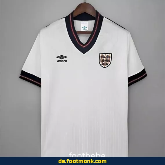 Vintage England Heimtrikot 1986 Weiß – Retro Fußballtrikot Herren/Damen – Authentisches Fussballtrikot
