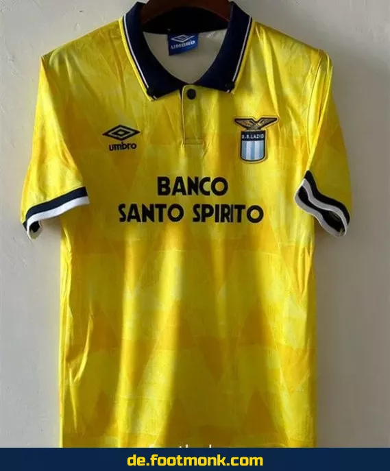 Vintage Lazio Auswärtstrikot 1991 – Gelb | Retro Fußballtrikot | Authentisches Vereinstrikot | Herren & Damen