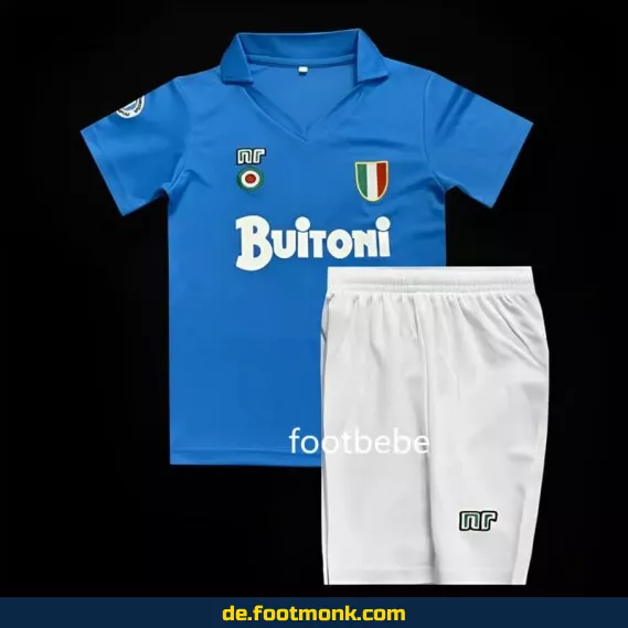 Vintage SSC Napoli Kinder Fußballtrikot 1987/1988 Heim – Retro Fußballtrikot für Kinder, Authentisches Vereinstrikot, Günstige Fussballtrikots