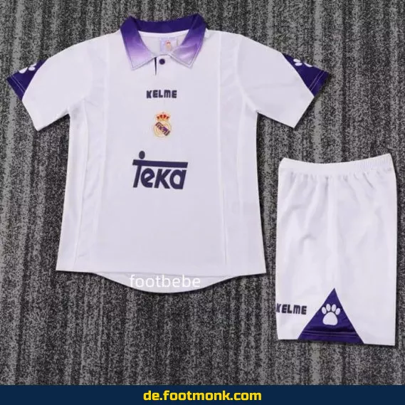 Vintage Real Madrid Kindertrikot 1996 1997 Heim - Authentische Fußballtrikots online kaufen