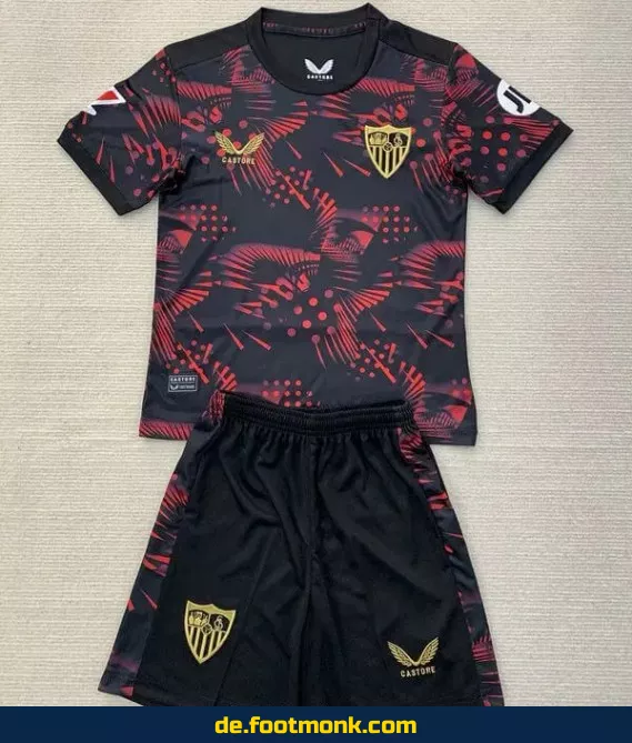 FC Sevilla Kinder Fußballtrikot 2024/2025 schwarz – Günstige Fußballtrikots online kaufen