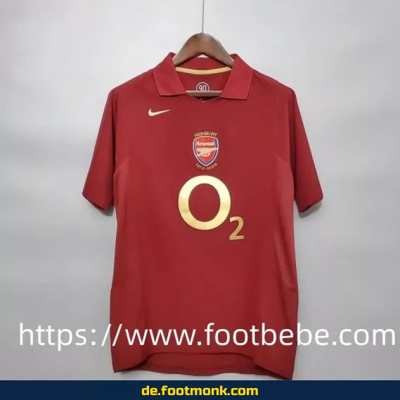 Vintage Arsenal Heimtrikot 2005/2006 – Authentisches Retro-Fußballtrikot für Herren (Nike) – Exklusives Vereinstrikot mit Option zur Personalisierung