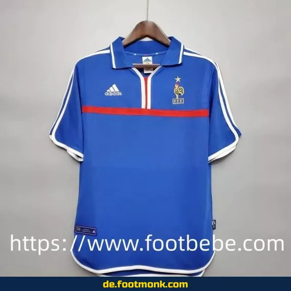 Vintage Frankreich Fußballtrikot Heim EM 2000 – Retro Fussballtrikot Herren/Damen/Kinder