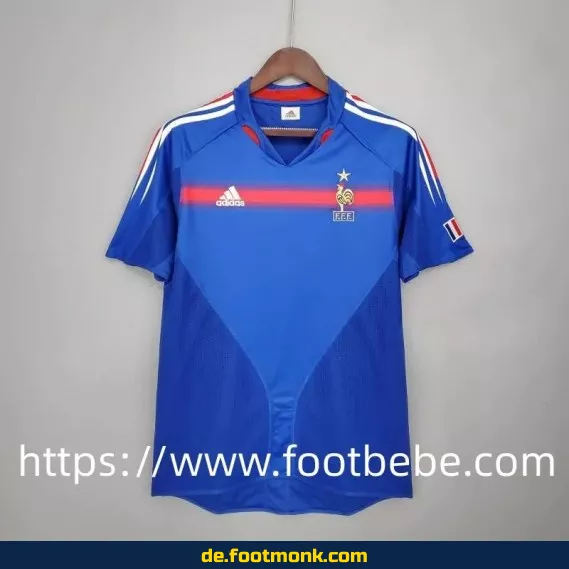 Vintage Frankreich Heimtrikot 2004 – Retro Fußballtrikot Coupe d'Europe – Authentisches Fussballtrikot für Herren, Damen & Kinder