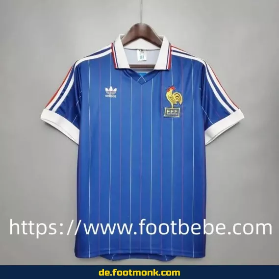 Vintage Frankreich Fußballtrikot Heim WM 1982 – Retro Fussballtrikot Herren/Damen/Kinder