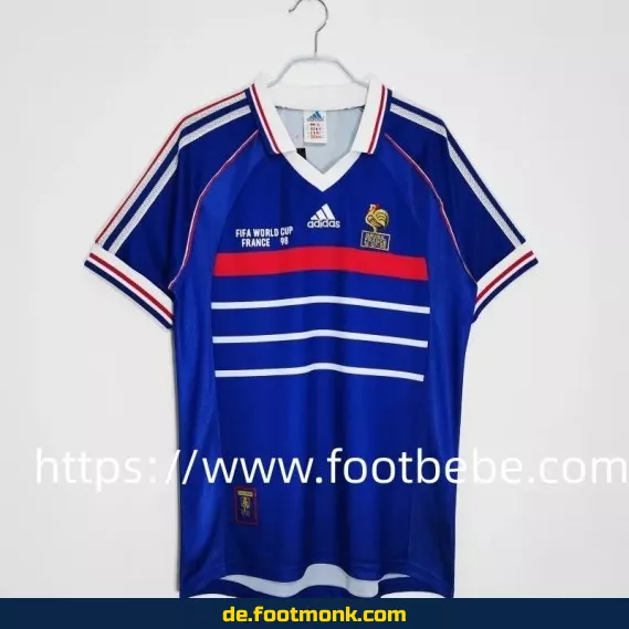 Vintage Frankreich Fußballtrikot Heim 1998 WM – Retro Fussballtrikot Herren/Damen/Kinder | Authentisches Adidas/Nike Trikot | Günstige Fussballtrikots online kaufen