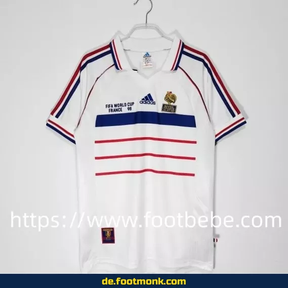 Vintage Frankreich Fußballtrikot 1998 Auswärts – Retro WM-Trikot | Authentisches Adidas/Nike Fussballtrikot für Herren, Damen & Kinder