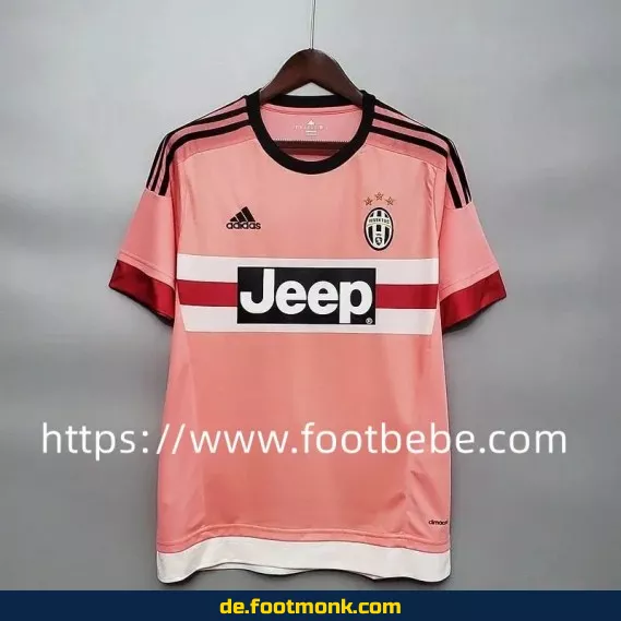 Vintage Juventus Fußballtrikot 2015/2016 – Dritte Auswärts Rose – Retro Herren Damen Kinder – Authentisches Vereinstrikot – Nike/Adidas – Günstig kaufen
