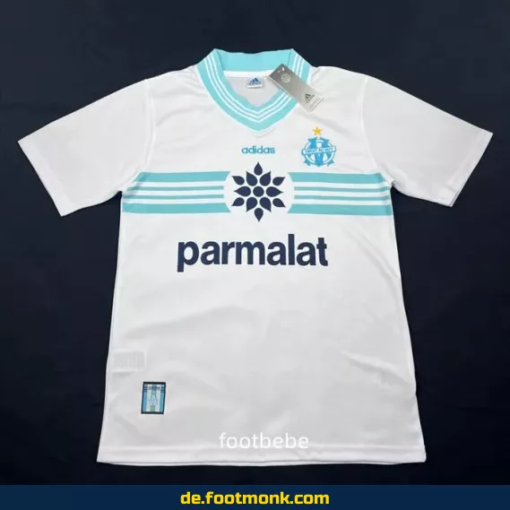 Vintage Olympique Marseille Heimtrikot 1996/97 – Retro Fußballtrikot Herren/Damen – Authentisches Vereinstrikot – Adidas Retro Trikot – Fussballtrikots günstig kaufen