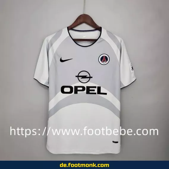 Vintage PSG Auswärtstrikot 2001/2002 – Weißes Retro-Fußballtrikot (Herren/Damen) – Authentisches Vereinstrikot von Nike/Adidas
