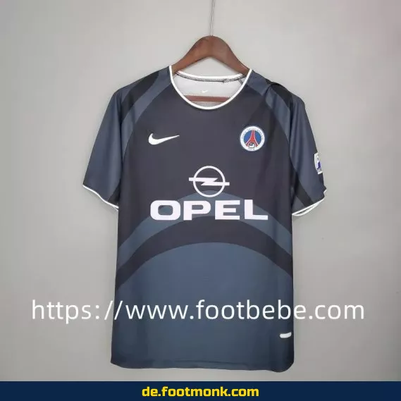 Vintage PSG Fußballtrikot 2001/2002 – Drittes Trikot grau | Retro Fussballtrikot Herren/Damen | Authentisches Vereinstrikot | Nike/Adidas