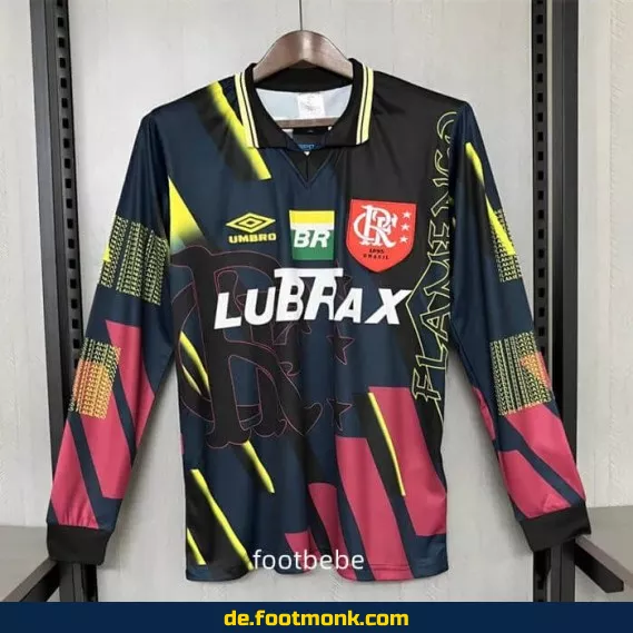 Vintage Flamengo Trikot 1997/1998 – Retro Fußballtrikot Herren Langarm in Schwarz | Authentisches Vereinstrikot