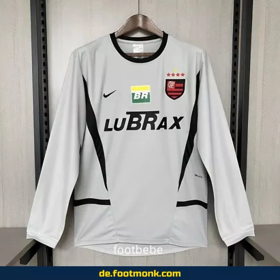 Vintage Flamengo Trikot 2002/2003 – Grau, Langarm – Retro Fußballtrikot Herren/Damen – Authentisches Vereinstrikot