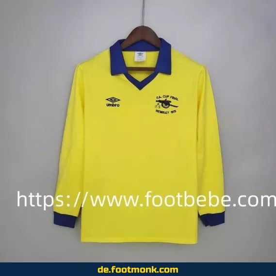 Vintage Arsenal Auswärtstrikot 1971-1979 mit langen Ärmeln – Retro Fußballtrikot Herren
