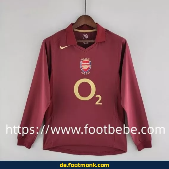 Vintage Arsenal Heimtrikot 2005/2006 – Langarm Herren | Retro Fußballtrikot | Authentisches Vereinstrikot | Fussballtrikots günstig kaufen