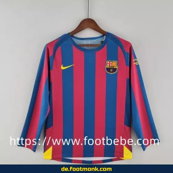 Vintage FC Barcelona Heimtrikot 2005/2006 – Langarm – Authentisches Retro-Fußballtrikot für Herren – Fußballtrikots günstig online kaufen