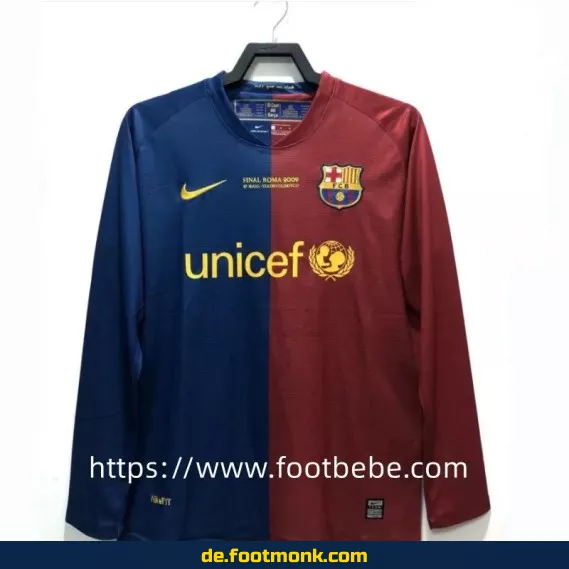 Vintage FC Barcelona Heimtrikot 2008/2009 Langarm – Authentisches Retro Fußballtrikot Herren