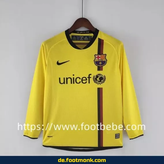 Vintage FC Barcelona Auswärtstrikot 2008/2009 – Langarm – Retro Fußballtrikot Herren/Damen – Authentisches Vereinstrikot