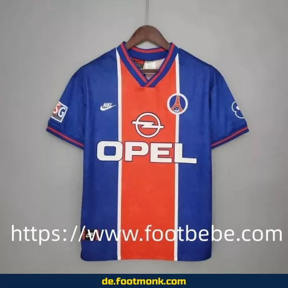 Vintage PSG Heimtrikot 1995/1996 – Authentisches Retro-Fußballtrikot in Blau-Rot – Herren/Damen/Kinder – Günstig kaufen im Fußballtrikot-Shop