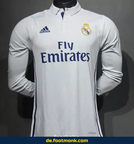 Vintage Real Madrid Heimtrikot 2016/2017 Langarm – Authentisches Retro-Fußballtrikot für Herren