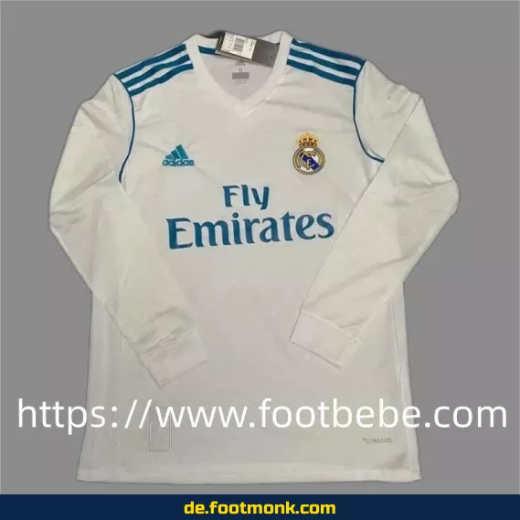 Authentisches Vintage Real Madrid Trikot 2017/2018 Heim Herren – Retro Fußballtrikot mit langen Ärmeln | Günstig kaufen
