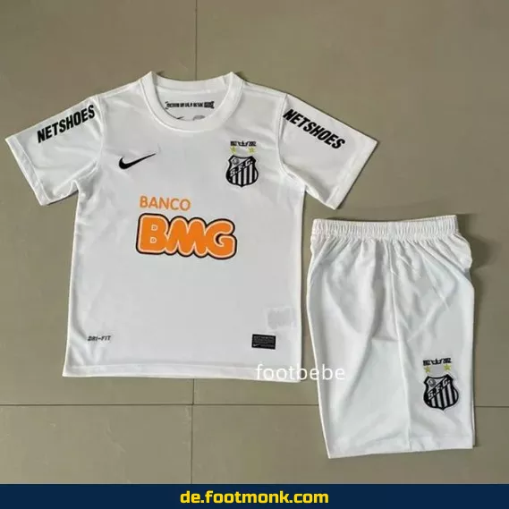 Vintage Santos Kinder Fußballtrikot Heim 2011/2012 – Weiß | Retro Vereinstrikot | Günstige Fussballtrikots