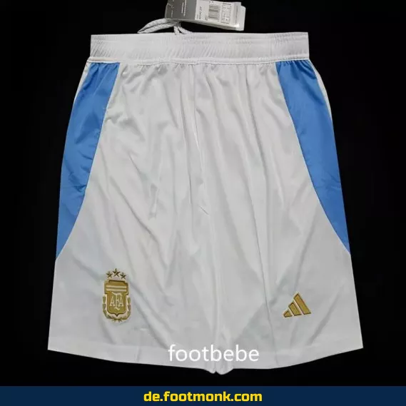Argentinien 3-Sterne Fußball-Shorts 2024 Weiß – Herren/Damen/Kinder – Authentisch & Günstig